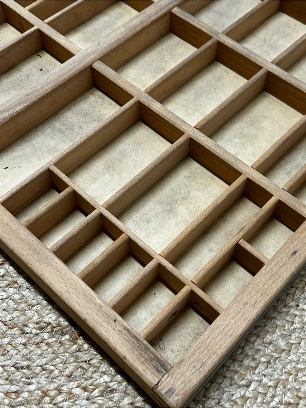 Vintage Hamilton Letterpress Typeset Printers Tray Wooden Curio Display Shelf